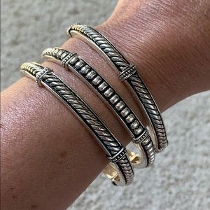 Premier Designs Stretch Silver Bracelet Set